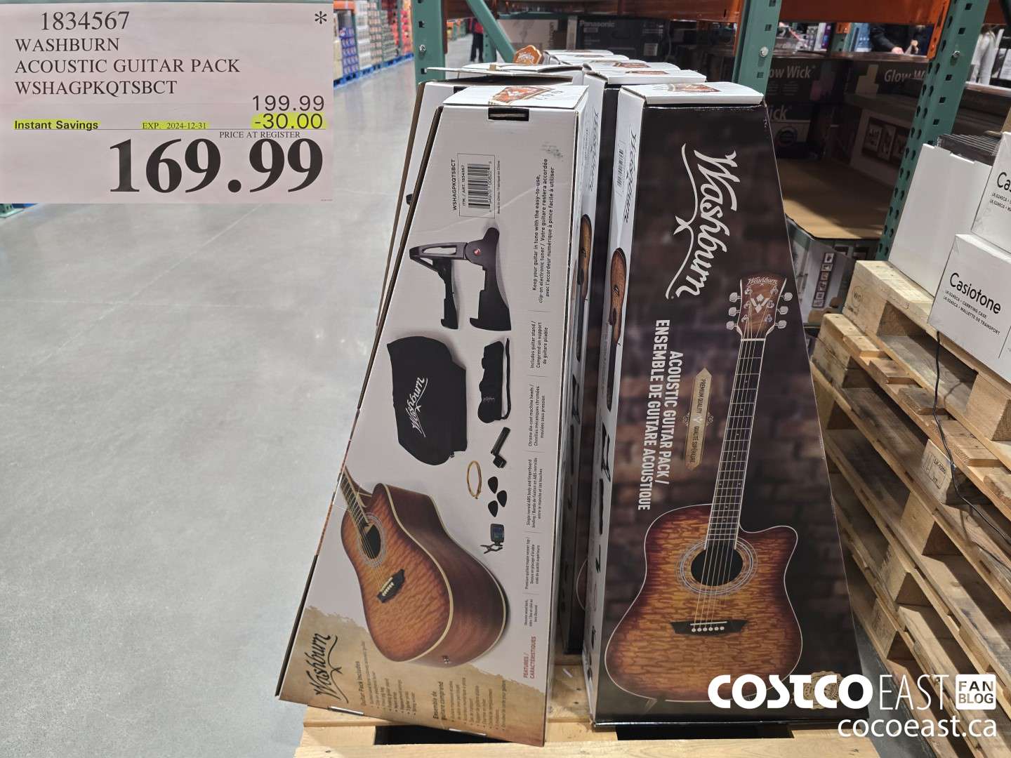 1834567 WASHBURN ACOUSTIC GUITAR PACK WSHAGPKQTSBCT ($30.00 INSTANT SAVINGS EXPIRES ON 2024-12-31) $169.99