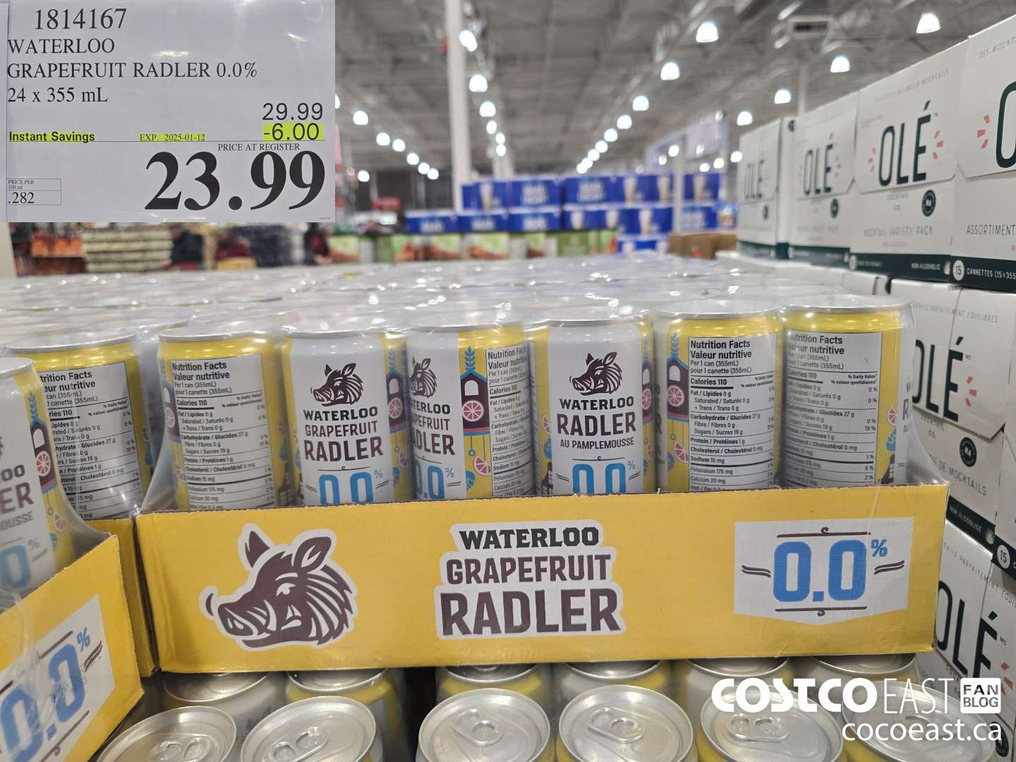 1814167 WATERLOO GRAPEFRUIT RADLER 0.0% 24 X 355 ML ($6.00 INSTANT SAVINGS EXPIRES ON 2025-01-12) $23.99