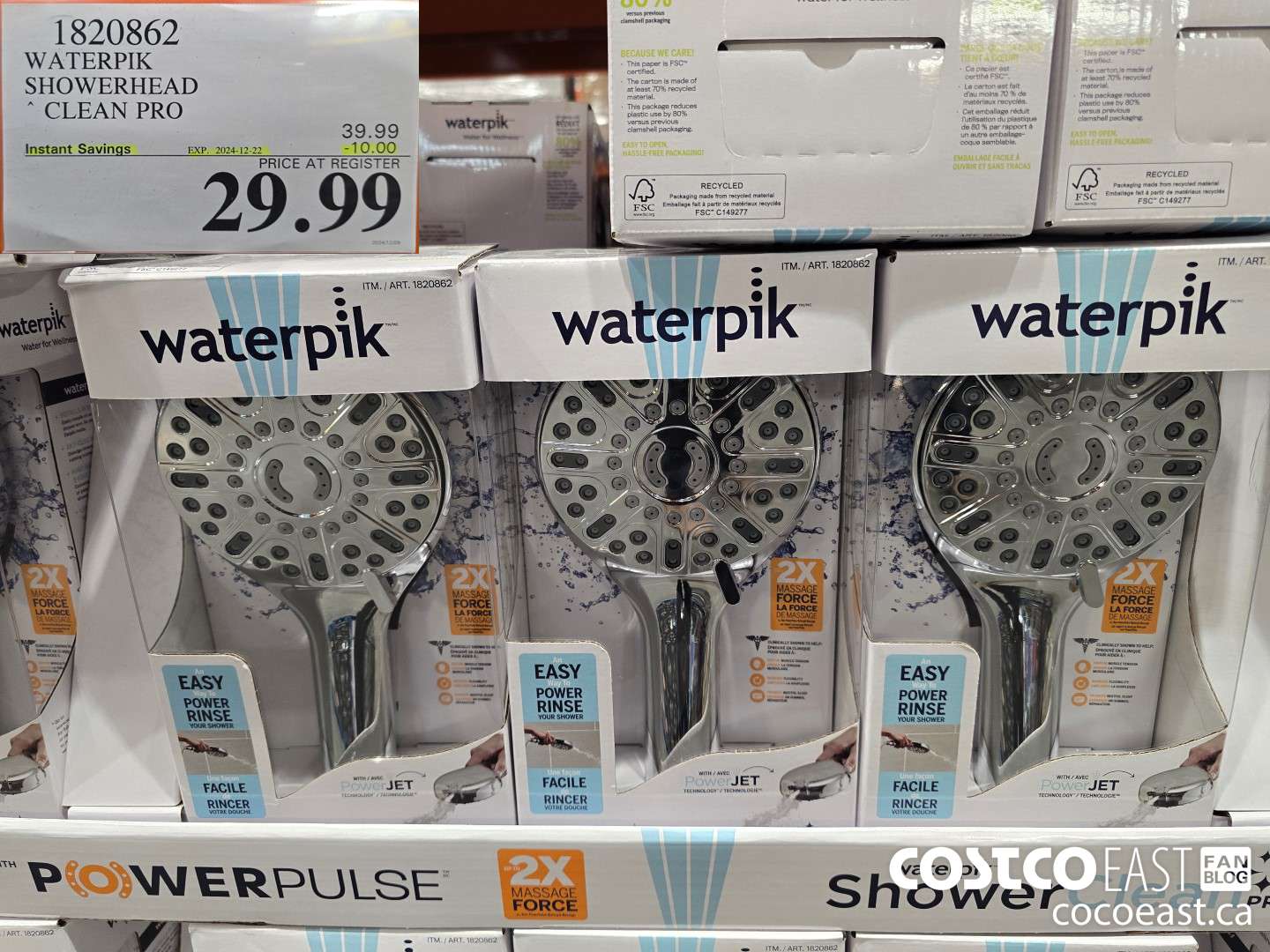 1820862 WATERPIK SHOWERHEAD CLEAN PRO ($10.00 INSTANT SAVINGS EXPIRES ON 2024-12-22) $29.99