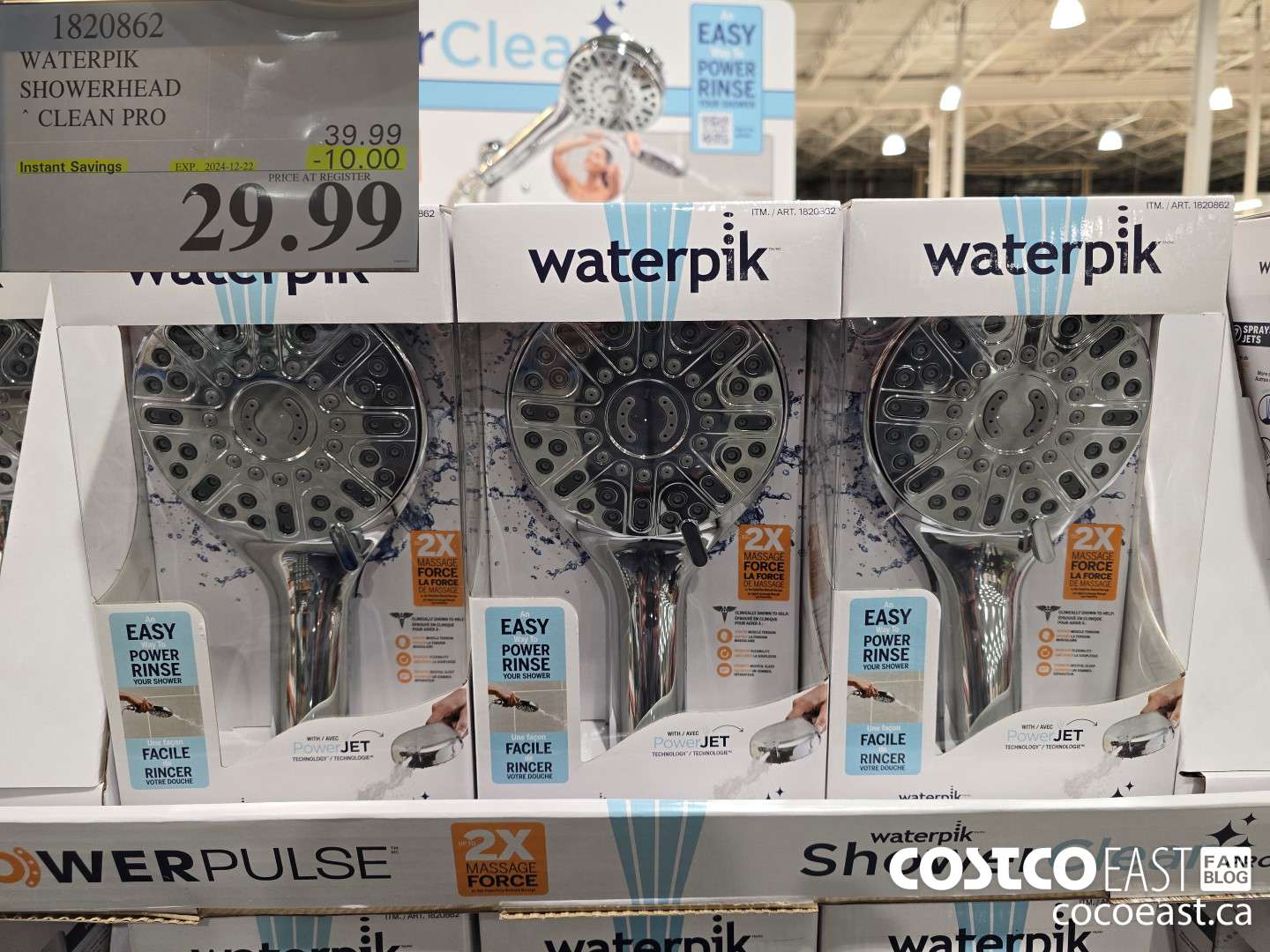 1820862 WATERPIK SHOWERHEAD CLEAN PRO ($10.00 INSTANT SAVINGS EXPIRES ON 2024-12-22) $29.99