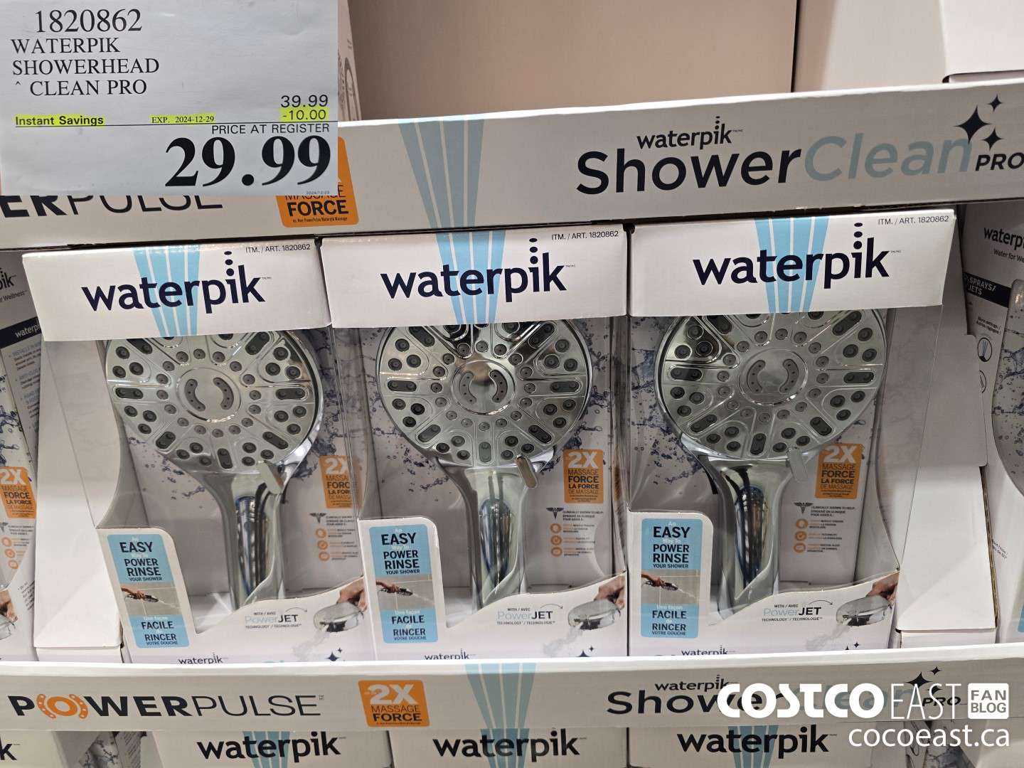 1820862 WATERPIK SHOWERHEAD CLEAN PRO ($10.00 INSTANT SAVINGS EXPIRES ON 2024-12-29) $29.99