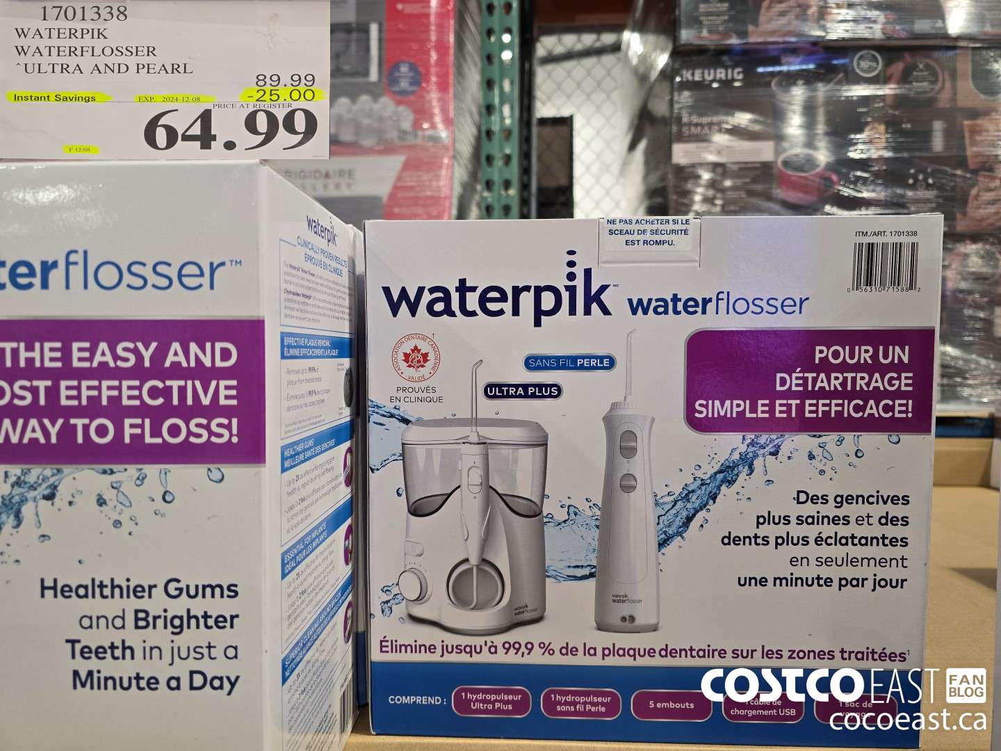 1701338 WATERPIK WATERFLOSSER ULTRA AND PEARL ($25.00 INSTANT SAVINGS EXPIRES ON 2024-12-08) $64.99