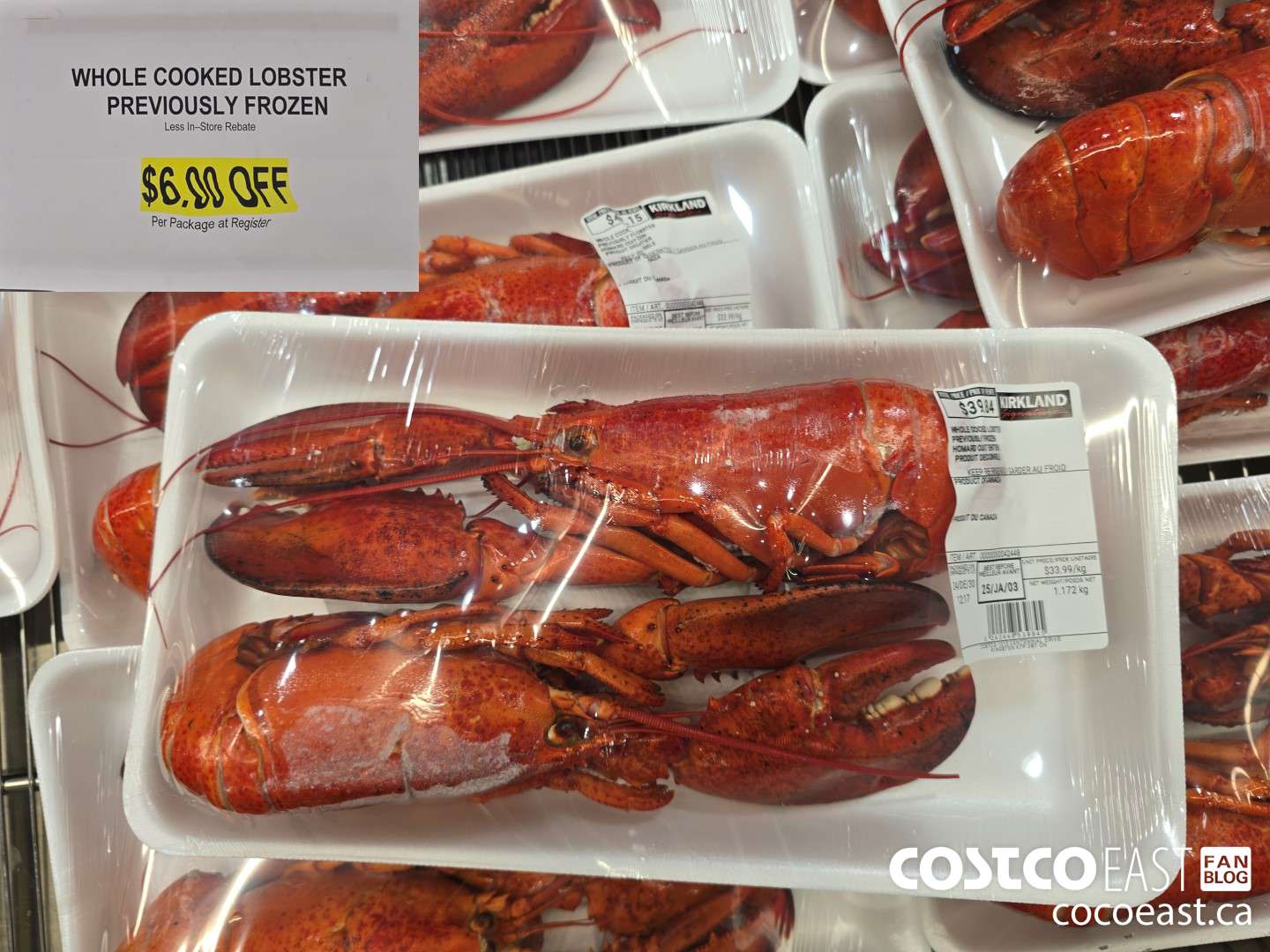 42448 WHOLE COOKED LOBSTER PREVIOUSLY FROZEN ($6.00 INSTANT SAVINGS)