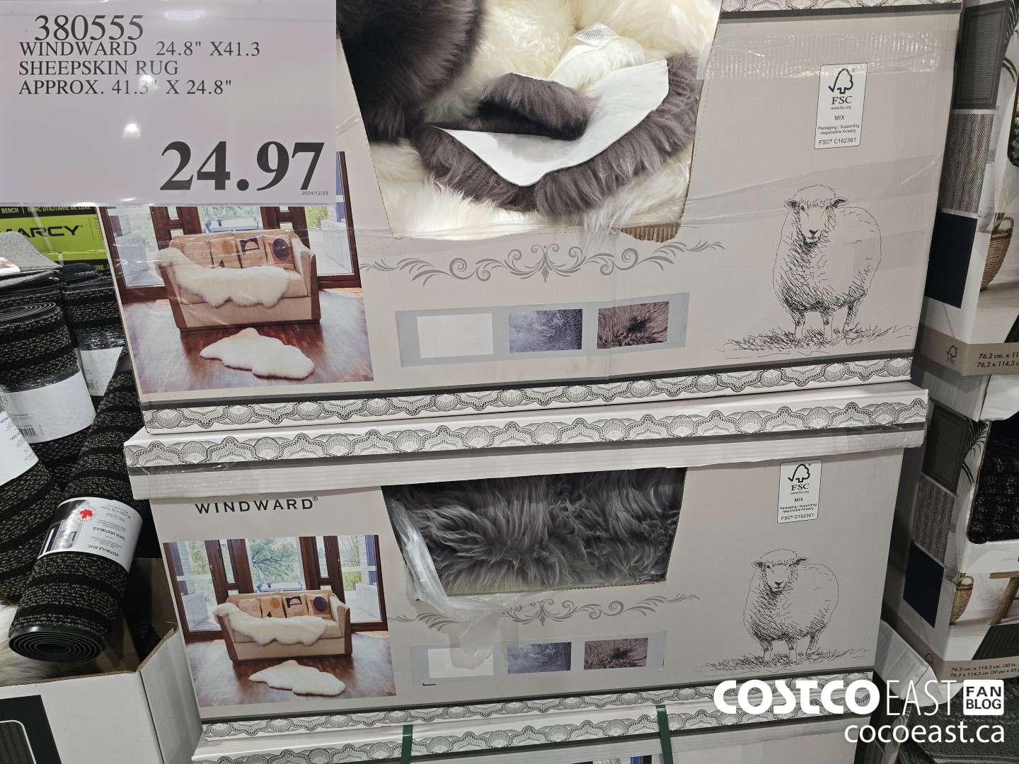 380555 WINDWARD SHEEPSKIN RUG APPROX. 24.8