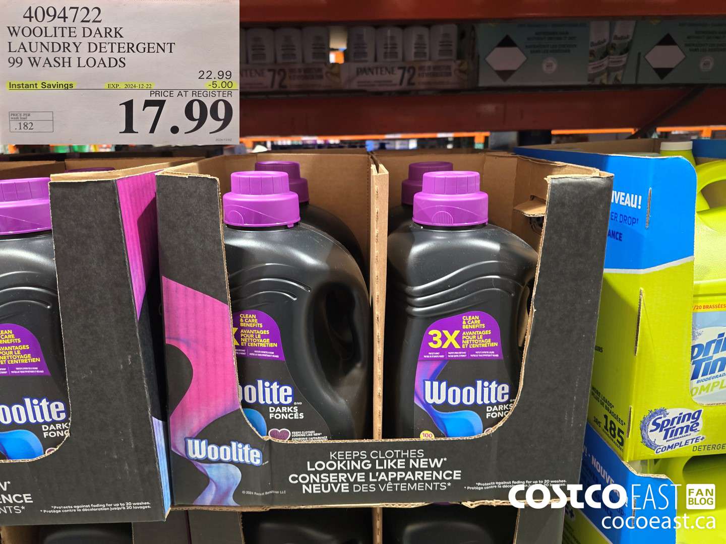 4094722 WOOLITE DARK LAUNDRY DETERGENT 99 wash loads ($5.00 INSTANT SAVINGS EXPIRES ON 2024-12-22) $17.99