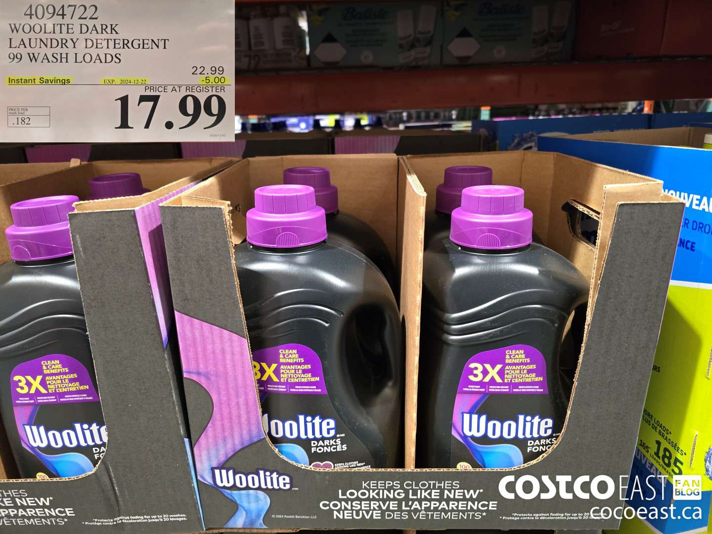 4094722 WOOLITE DARK LAUNDRY DETERGENT 99 wash loads ($5.00 INSTANT SAVINGS EXPIRES ON 2024-12-22) $17.99