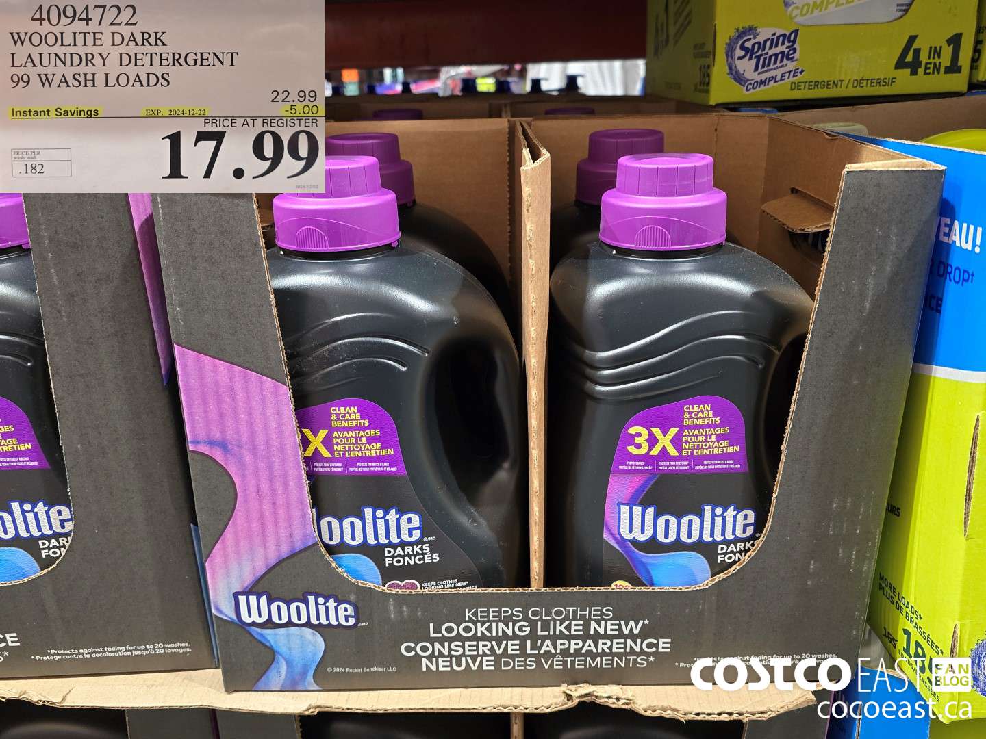 4094722 WOOLITE DARK LAUNDRY DETERGENT 99 wash loads ($5.00 INSTANT SAVINGS EXPIRES ON 2024-12-22) $17.99