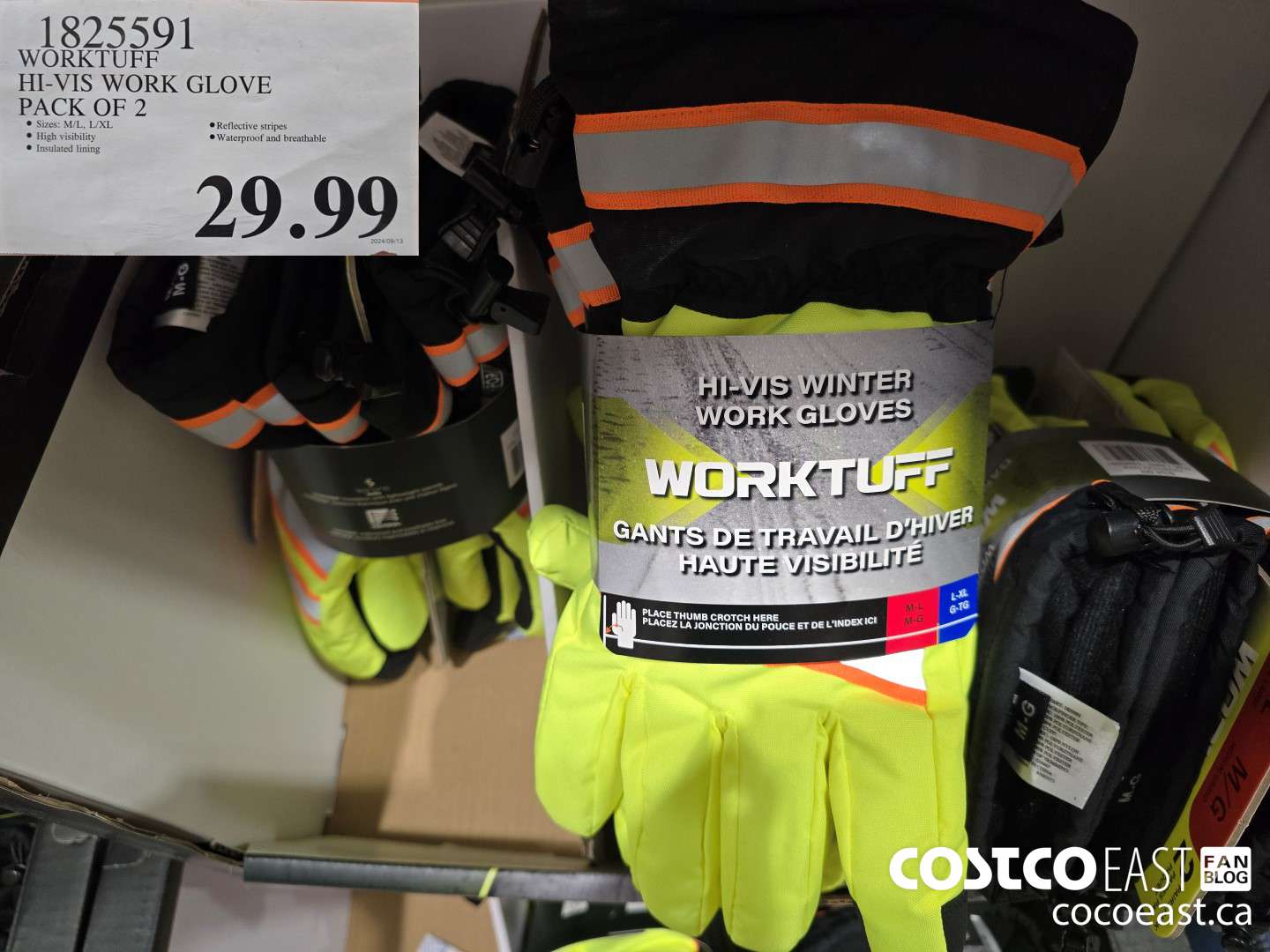 1825591 WORKTUFF HI-VIS WORK GLOVE PACK OF 2 $29.99