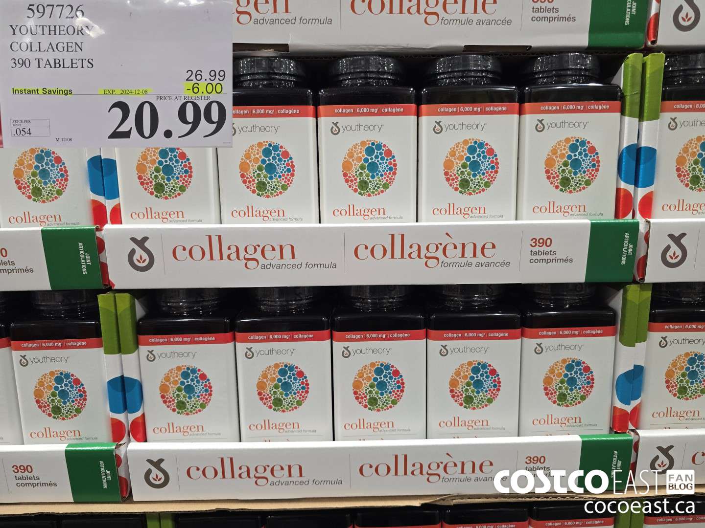 597726 YOUTHEORY COLLAGEN 390 TABLETS ($6.00 INSTANT SAVINGS EXPIRES ON 2024-12-08) $20.99