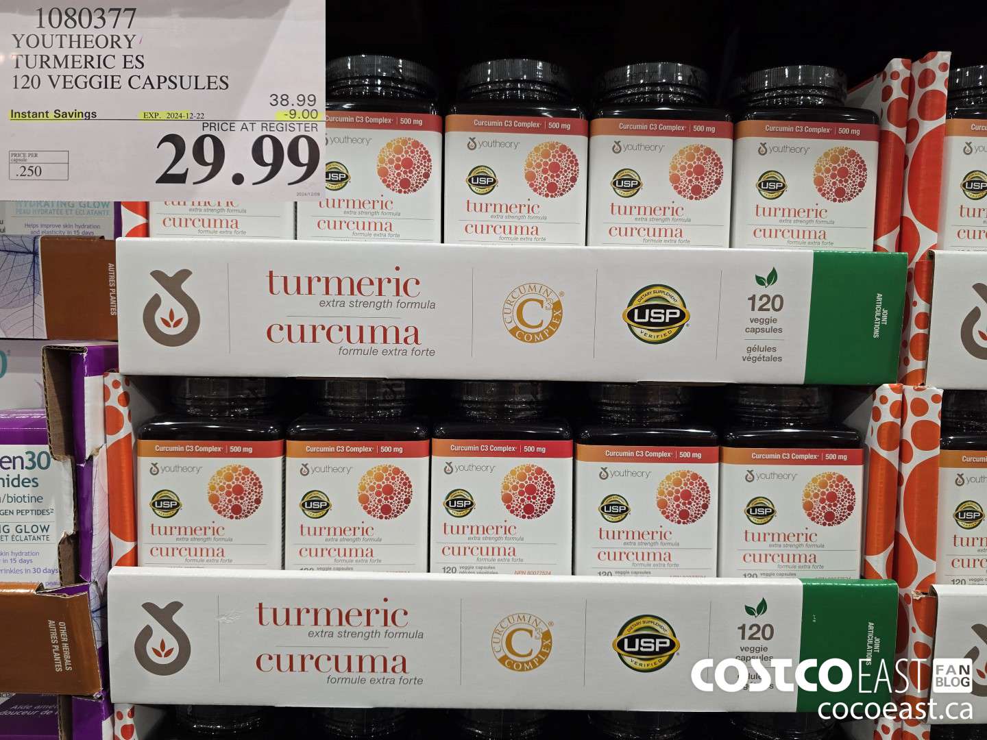 1080377 YOUTHEORY TUMERIC ES 120 VEGGIE CAPSULES ($9.00 INSTANT SAVINGS EXPIRES ON 2024-12-22) $29.99