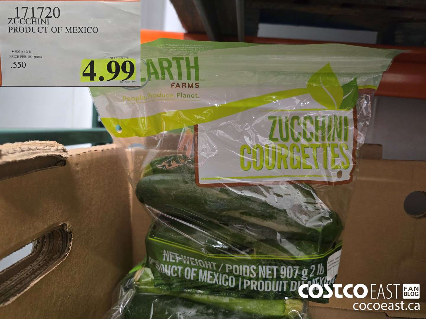 171720 ZUCCHINI PRODUCT OF MEXICO $4.99