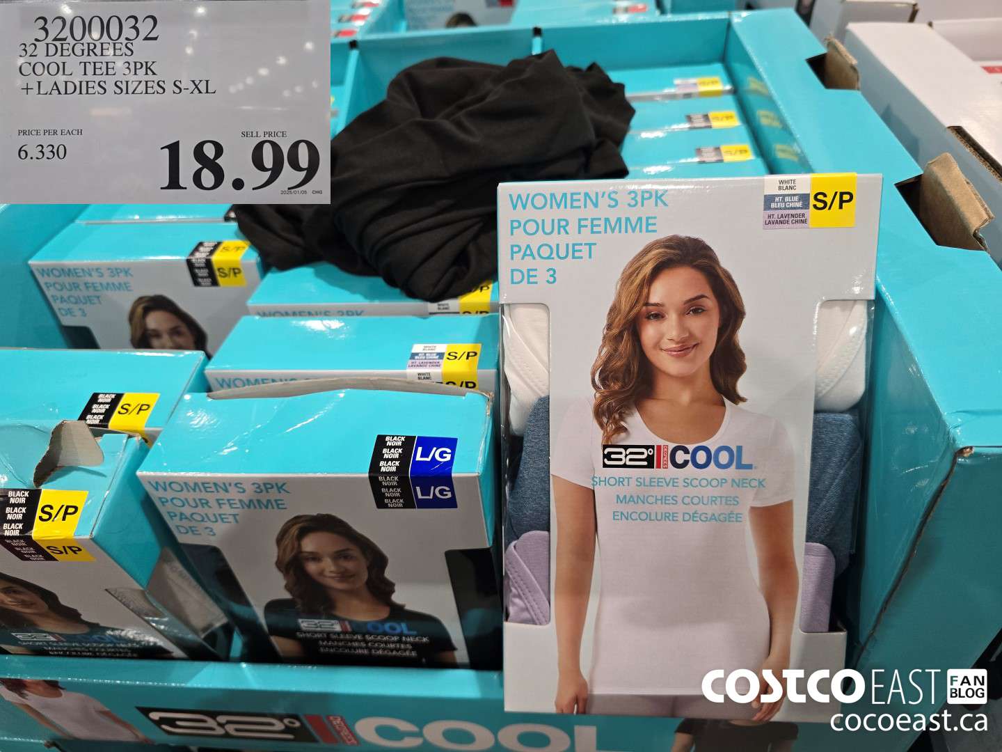 3200032 32 DEGREES COOL TEE 3PK +LADIES SIZES S-XL $18.99