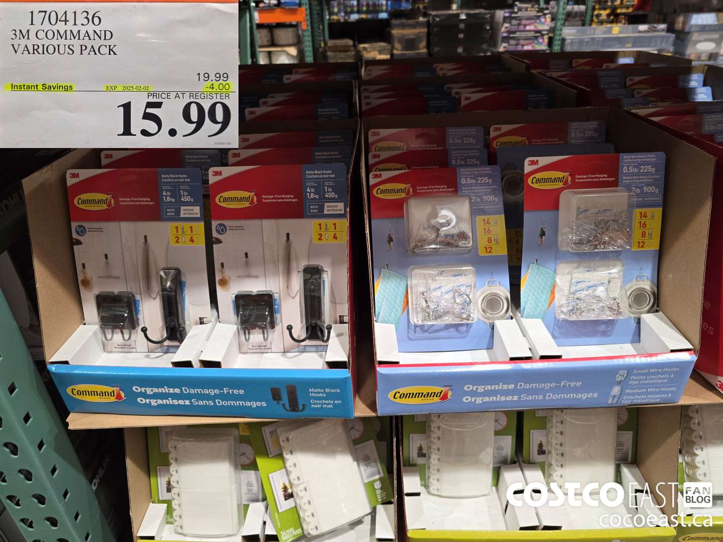 1704136 3M COMMAND VARIOUS PACK ($4.00 INSTANT SAVINGS EXPIRES ON 2025-02-02) $15.99