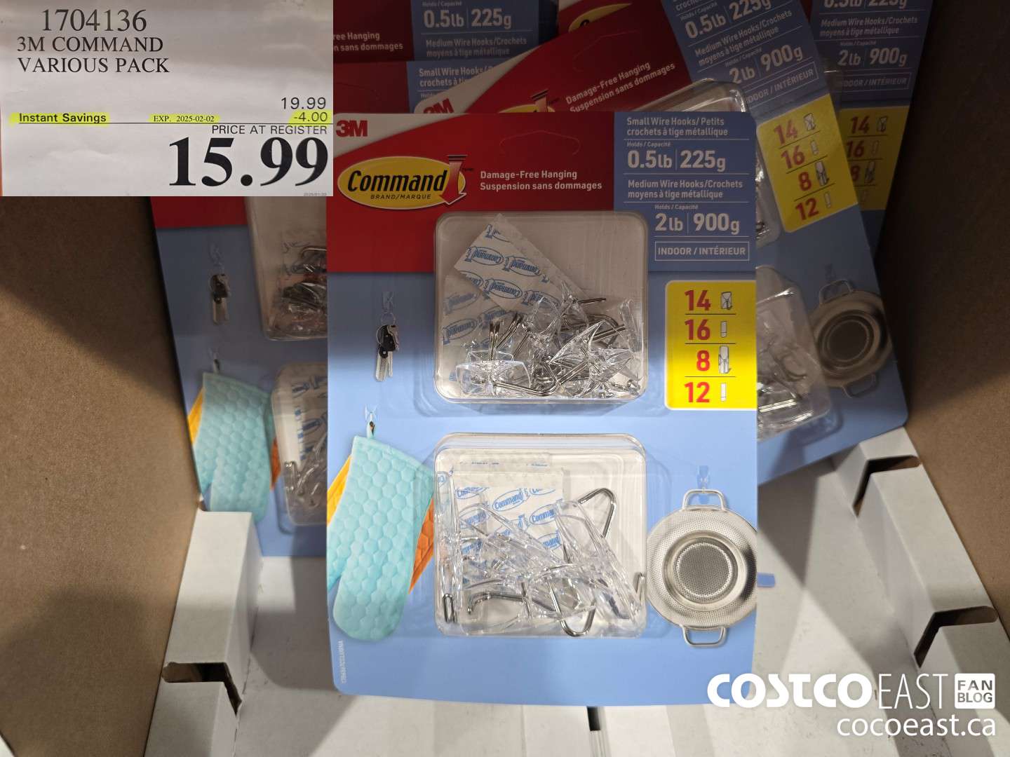 1704136 3M COMMAND VARIOUS PACK ($4.00 INSTANT SAVINGS EXPIRES ON 2025-02-02) $15.99