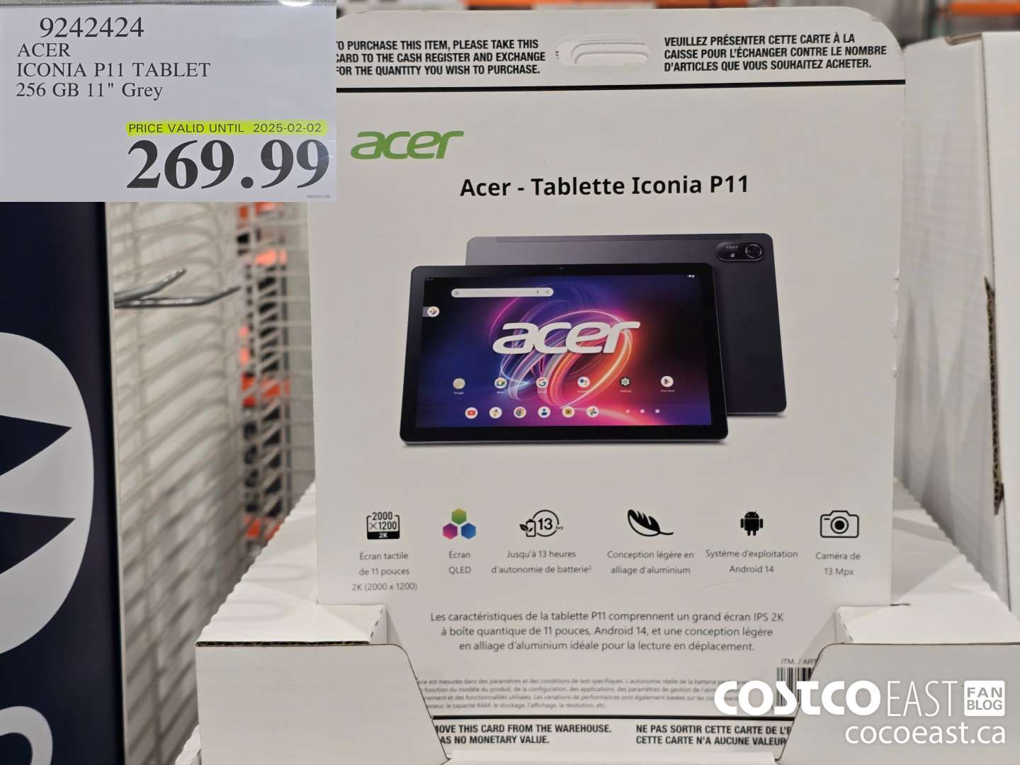 9242424 ACER ICONIA p11 TABLET 256GB 11