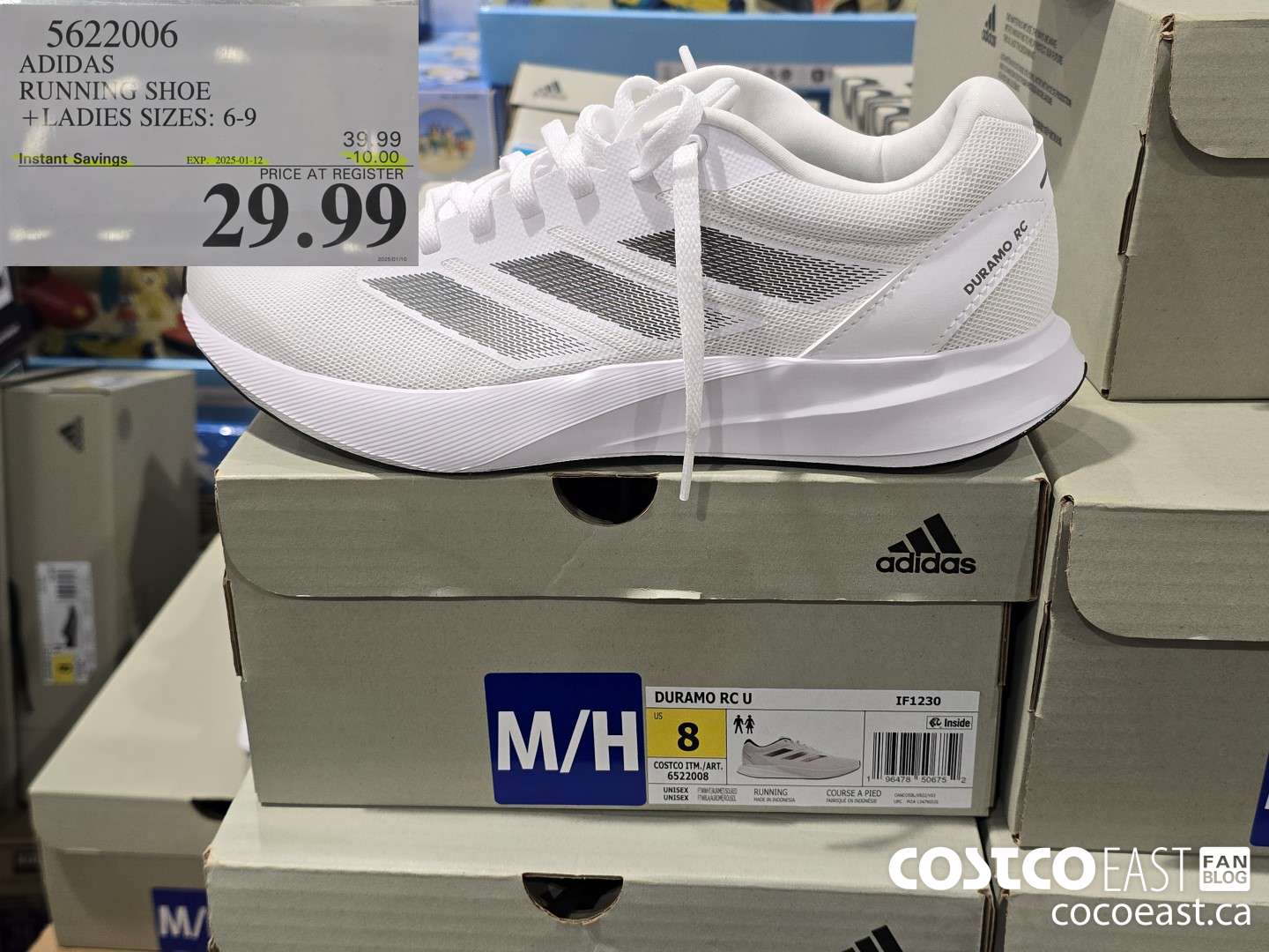 5622006 ADIDAS RUNNING SHOE + LADIES SIZES: 6-9 ($10.00 INSTANT SAVINGS EXPIRES ON 2025-01-12) $29.99