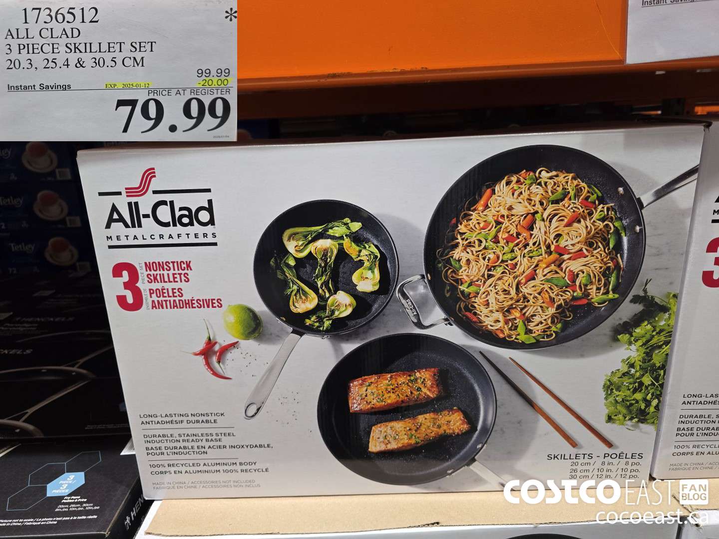 1736512 ALL CLAD 3 PIECE SKILLET SET 20., 25.4, 30.5 CM ($20.00 INSTANT SAVINGS EXPIRES ON 2025-01-12) $79.99