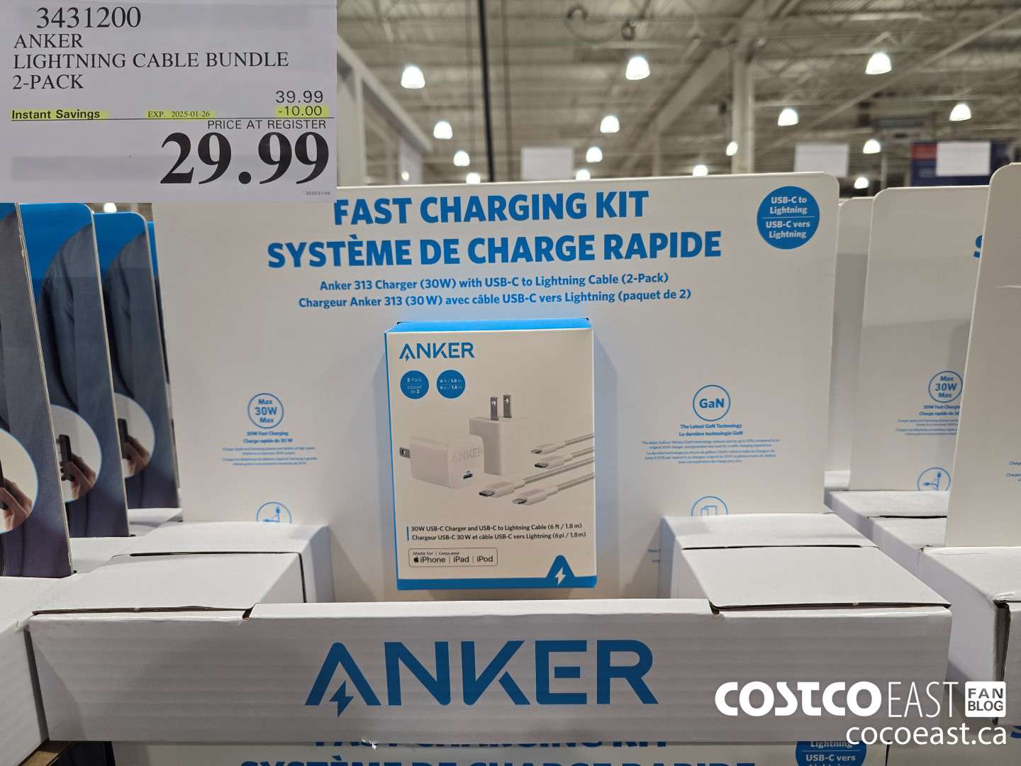 3431200 ANKER LIGHTNING CABLE BUNDLE 2-PACK ($10.00 INSTANT SAVINGS EXPIRES ON 2025-01-26) $29.99