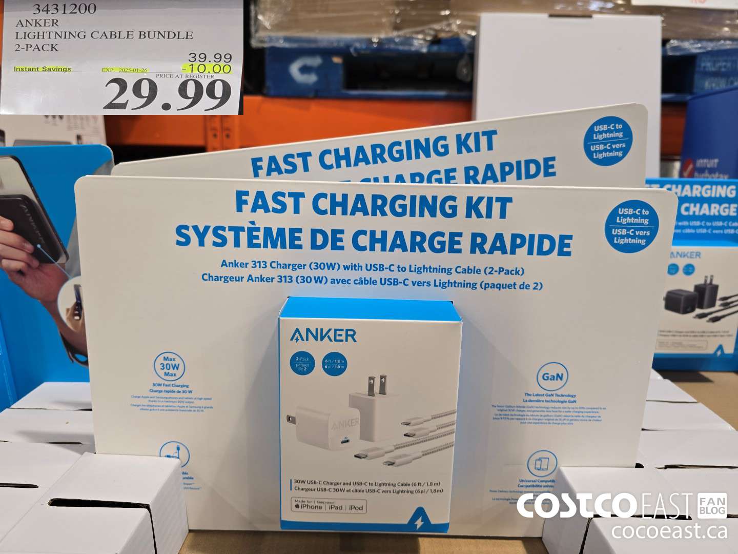 3431200 ANKER LIGHTNING CABLE BUNDLE 2-PACK ($10.00 INSTANT SAVINGS EXPIRES ON 2025-01-26) $29.99
