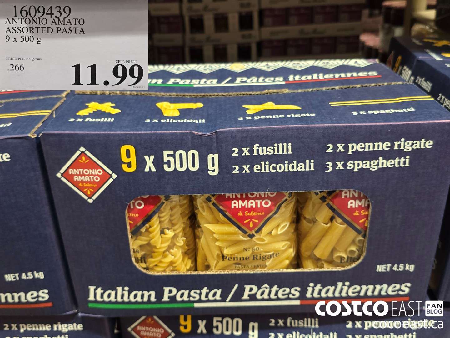 1609439 ANTONIO AMATO ASSORTED PASTA 9 x 500 g $11.99