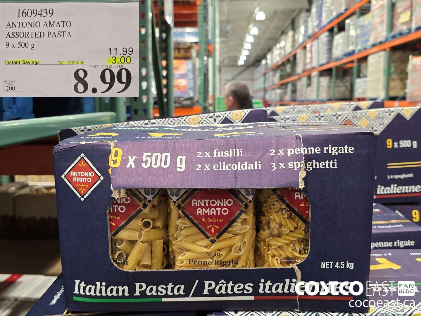 1609439 ANTONIO AMATO ASSORTED PASTA 9 x 500 g ($3.00 INSTANT SAVINGS EXPIRES ON 2025-02-16) $8.99