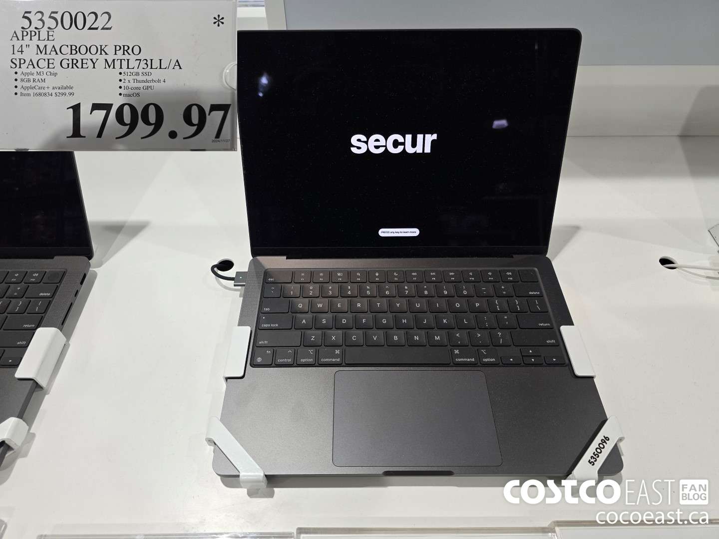 5350022 APPLE 14 MACBOOK PRO SPACE Grey MTL73LL/A $1799.97