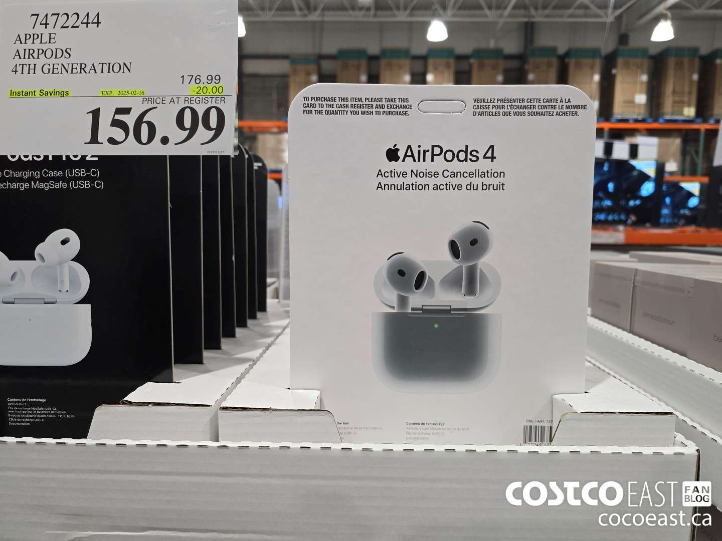 7472244 APPLE AIRPODS 4TH GENERATION ($20.00 INSTANT SAVINGS EXPIRES ON 2025-02-16) $156.99