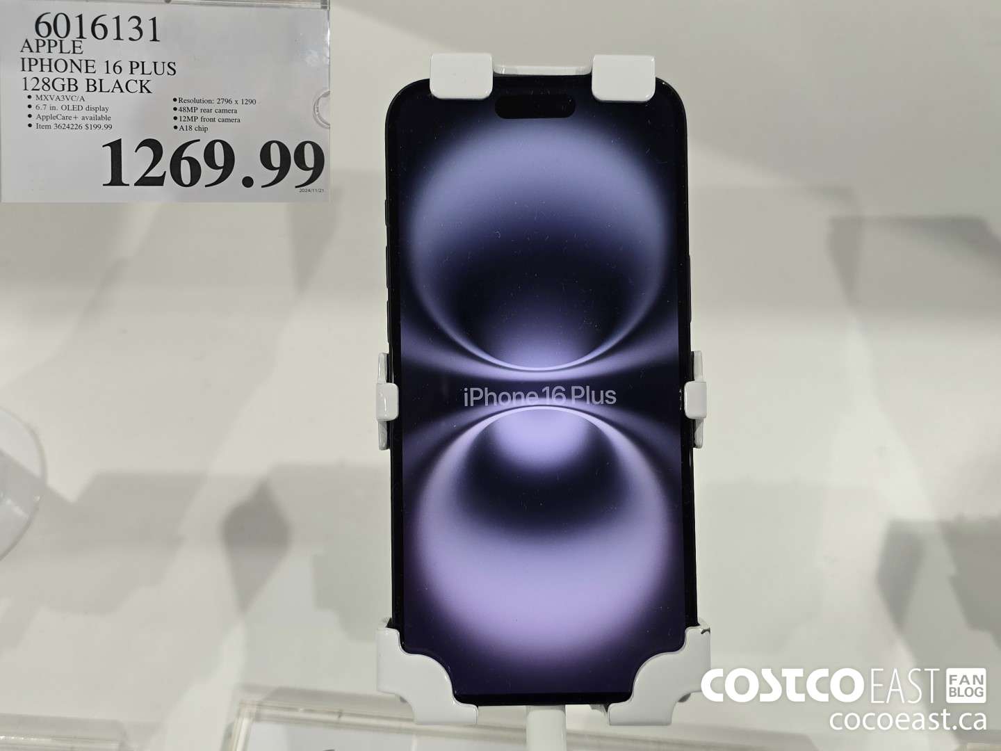 6016131 APPLE IPHONE 16 PLUS 128GB BLACK $1269.99