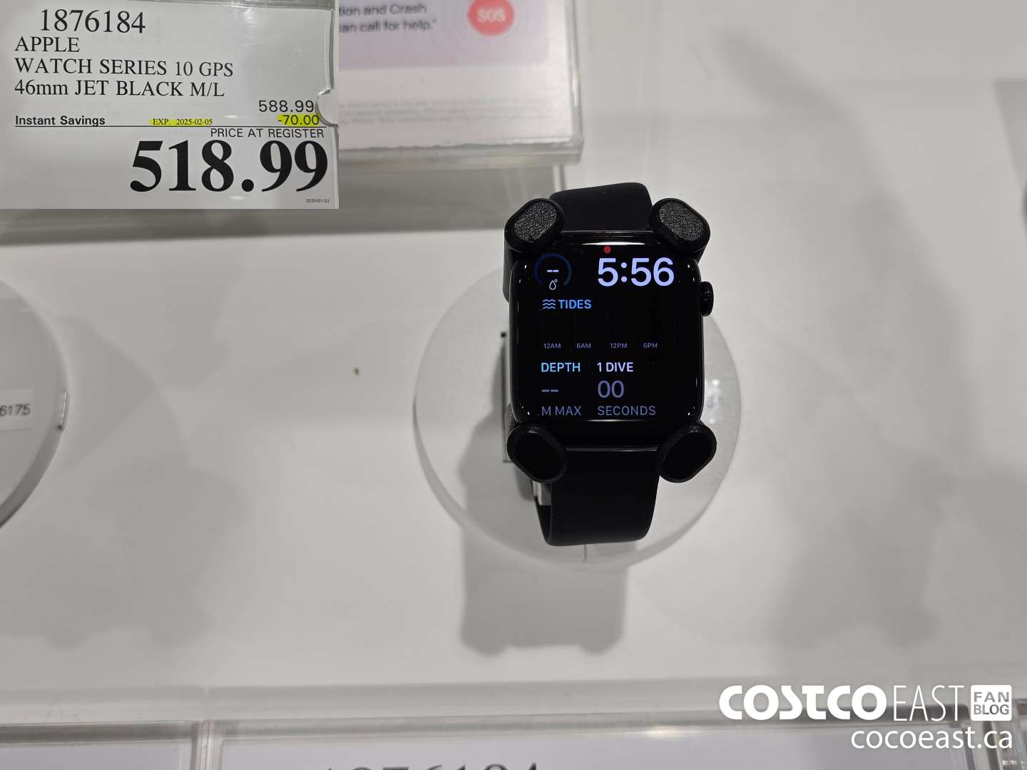 1876184 APPLE WATCH SERIES 10 GPS 46mm JET BLACK M/L ($70.00 INSTANT SAVINGS EXPIRES ON 2025-02-05) $518.99