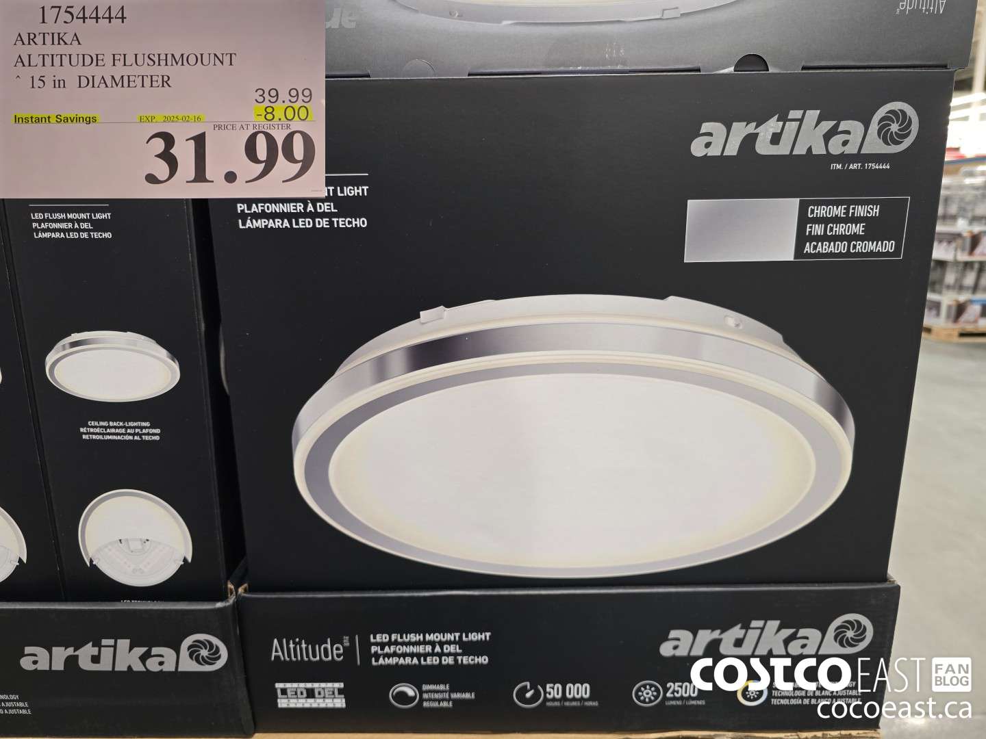 1754444 ARTIKA ALTITUDE FLUSHMOUNT 15IN. DIAMETER ($8.00 INSTANT SAVINGS EXPIRES ON 2025-02-16) $31.99