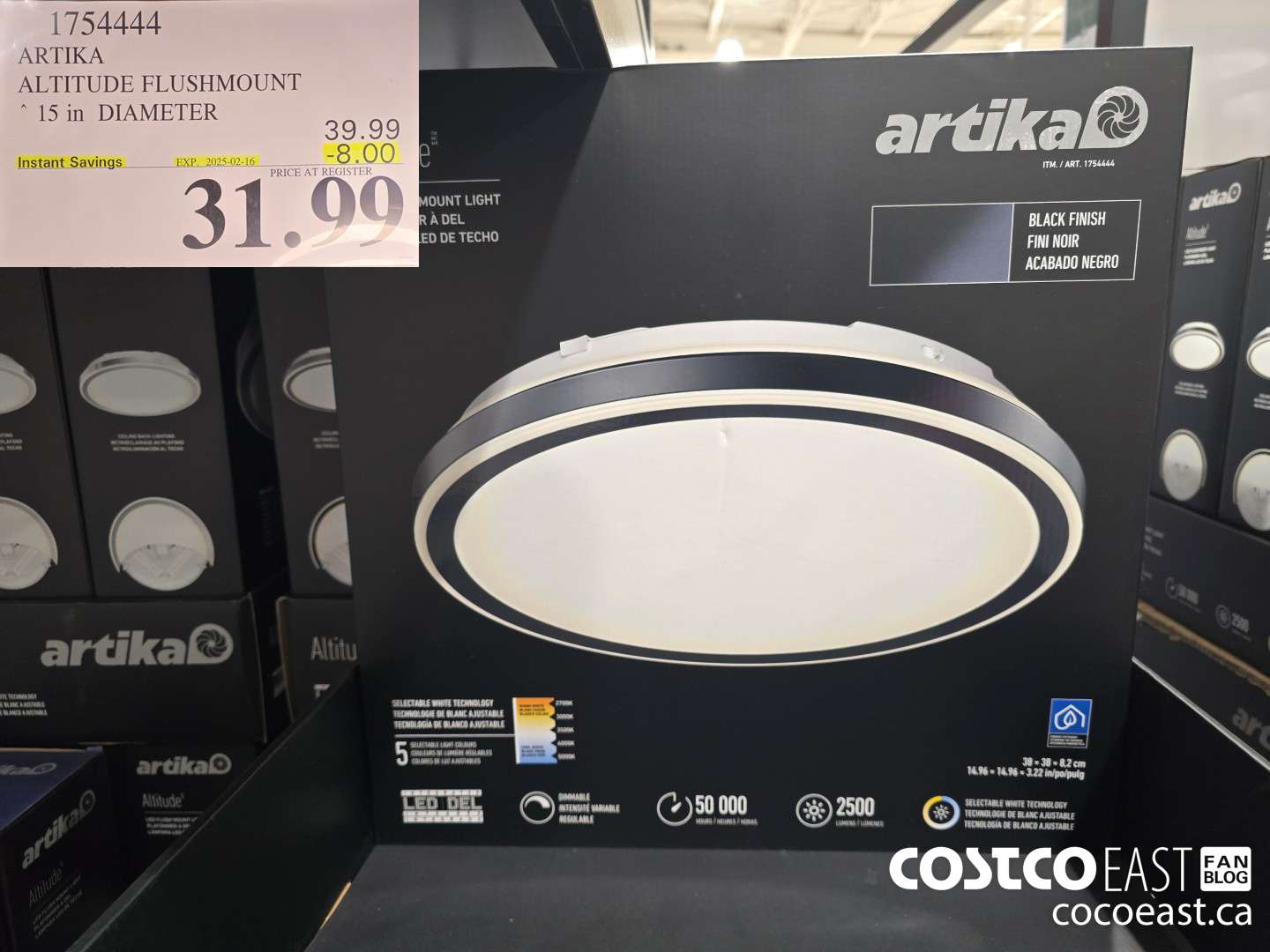 1754444 ARTIKA ALTITUDE FLUSHMOUNT 15IN. DIAMETER ($8.00 INSTANT SAVINGS EXPIRES ON 2025-02-16) $31.99