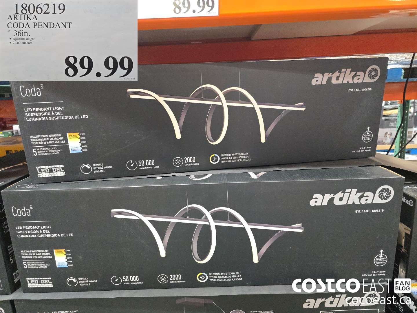 1806219 ARTIKA CODA PENDANT 36 IN $89.99