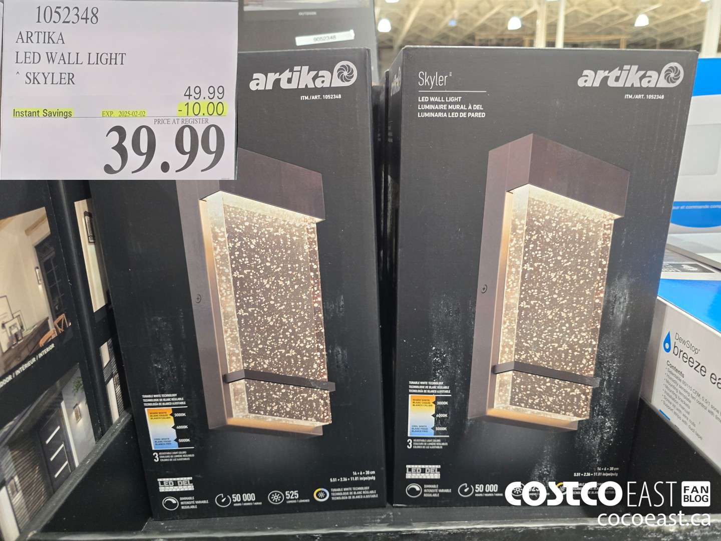 1052348 ARTIKA LED WALL LIGHT SKYLER ($10.00 INSTANT SAVINGS EXPIRES ON 2025-02-02) $39.99