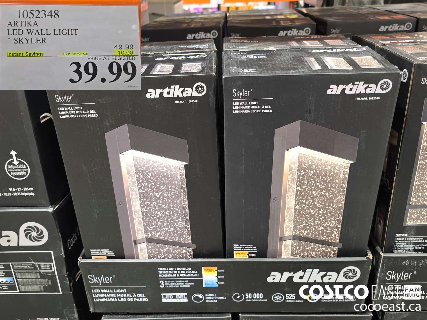 1052348 ARTIKA LED WALL LIGHT SKYLER ($10.00 INSTANT SAVINGS EXPIRES ON 2025-02-02) $39.99