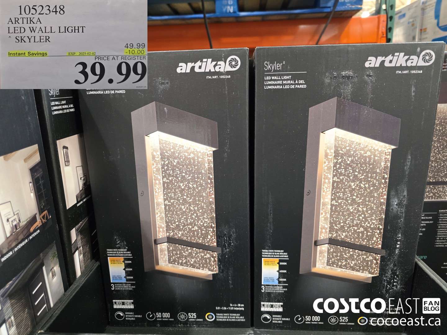 1052348 ARTIKA LED WALL LIGHT SKYLER ($10.00 INSTANT SAVINGS EXPIRES ON 2025-02-02) $39.99