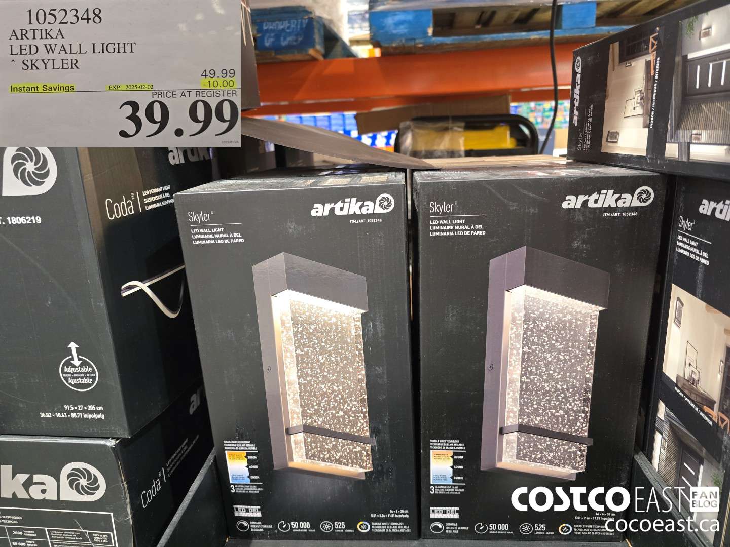 1052348 ARTIKA LED WALL LIGHT SKYLER ($10.00 INSTANT SAVINGS EXPIRES ON 2025-02-02) $39.99