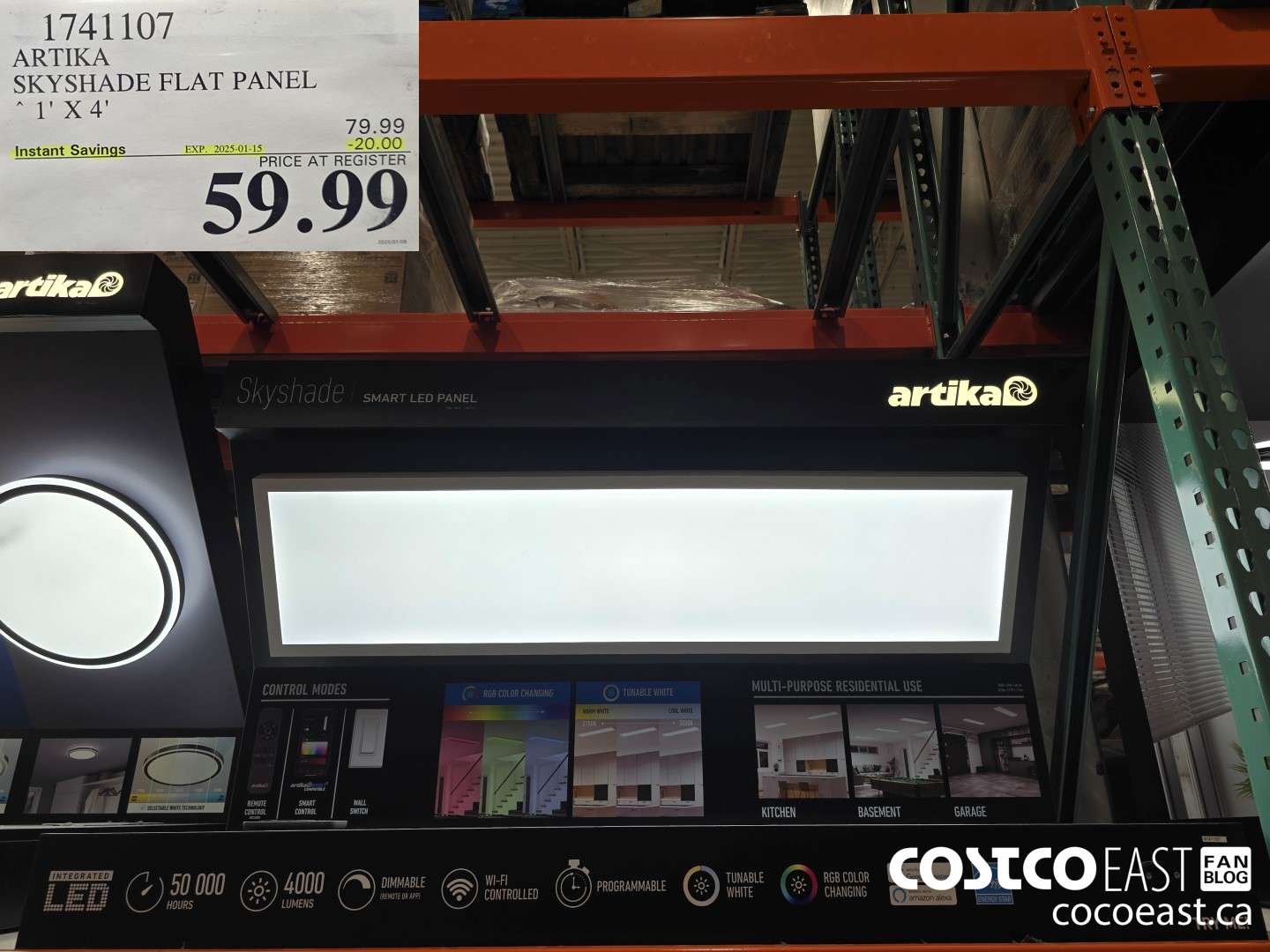 1741107 ARTIKA SKYSHADE FLAT PANEL 1' X 4' ($20.00 INSTANT SAVINGS EXPIRES ON 2025-01-15) $59.99