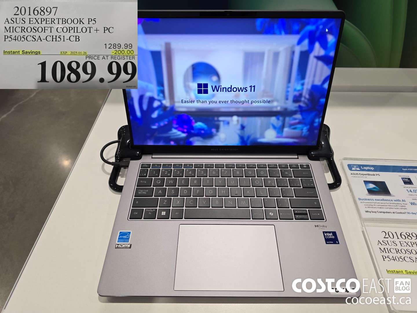 2016897 ASUS EXPERTBOOK P5 MICROSOFT COPILOT+ PC P5405CSA-CHS51-CB ($200.00 INSTANT SAVINGS EXPIRES ON 2025-01-26) $1089.99