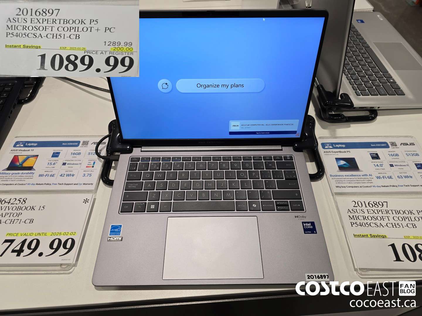 2016897 ASUS EXPERTBOOK P5 MICROSOFT COPILOT+ PC P5405CSA-CHS51-CB ($200.00 INSTANT SAVINGS EXPIRES ON 2025-01-26) $1089.99