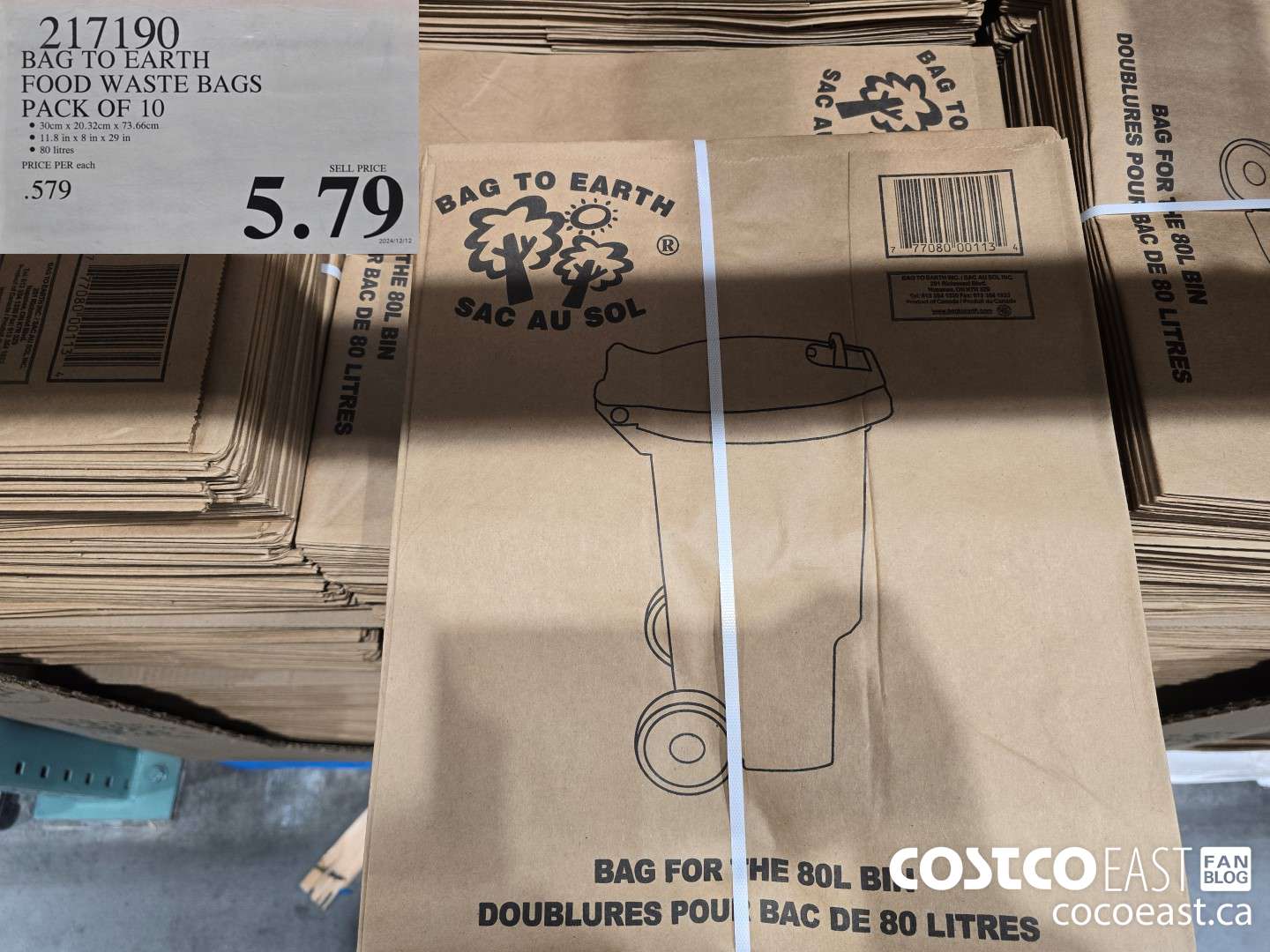 217190 BAG TO EARTH FOOD WASTE BAGS PACK OF 10 $5.79