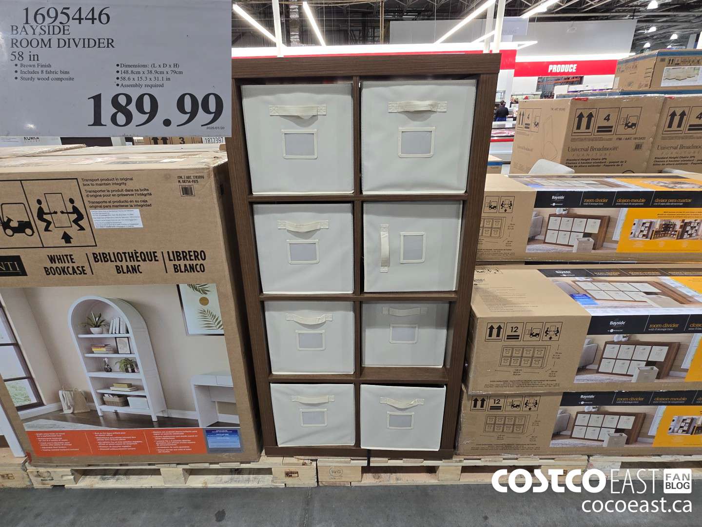 1695446 BAYSIDE ROOM DIVIDER 58 in $189.99