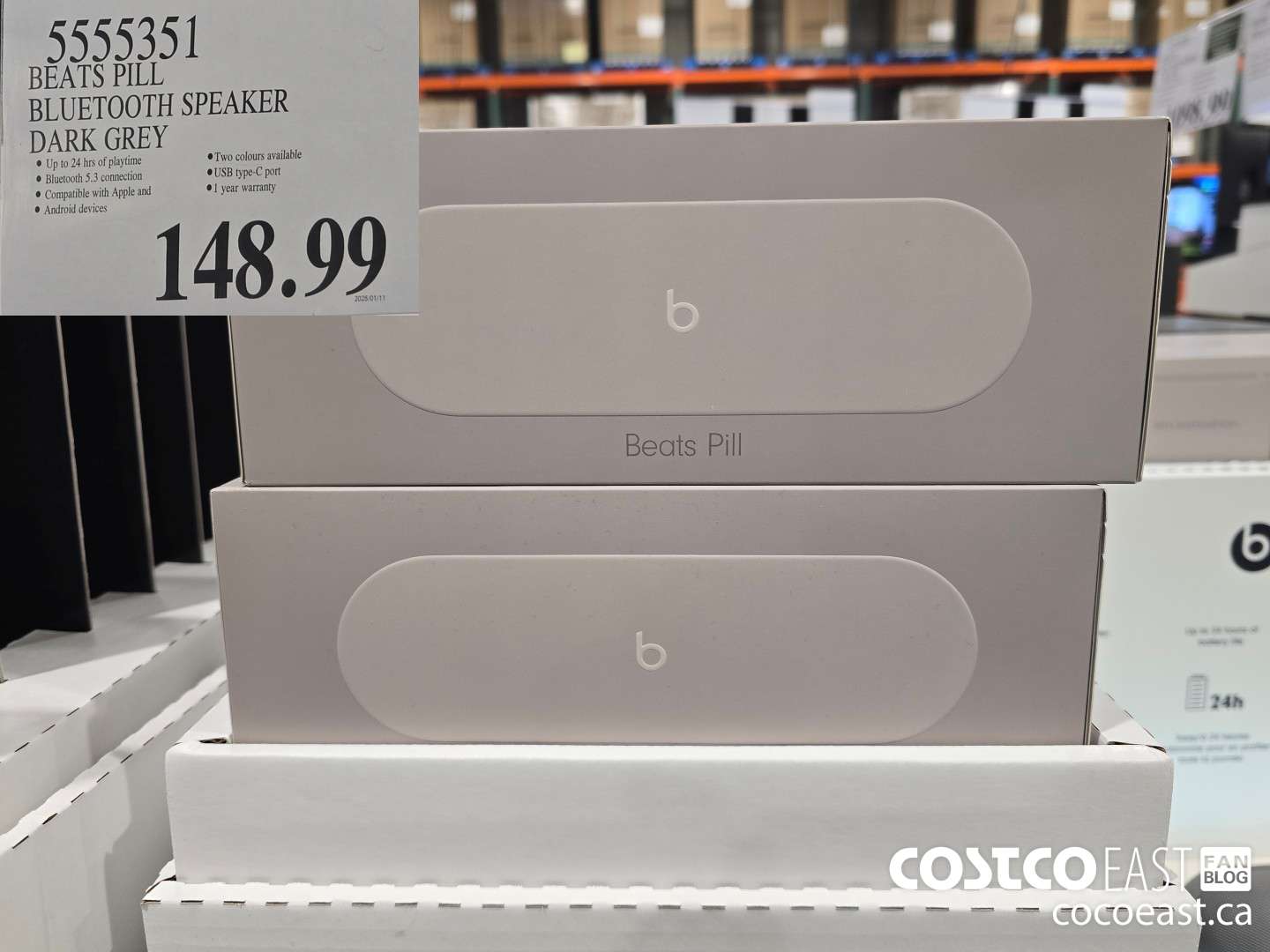 5555351 BEATS PILL BLUETOOTH SPEAKER DARK GREY $148.99