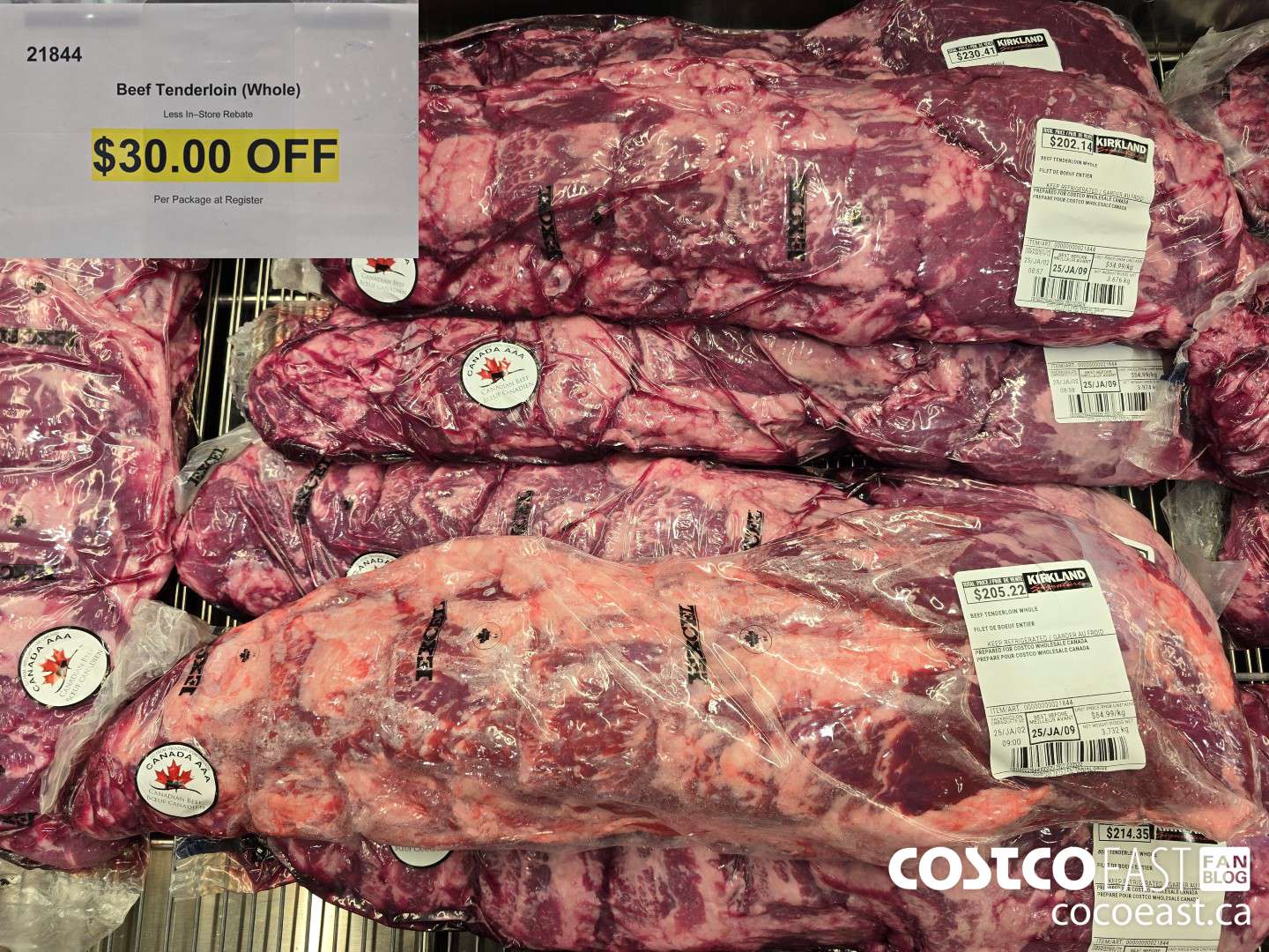 21844 BEEF TENDERLOIN (WHOLE) ($30.00 INSTANT SAVINGS)
