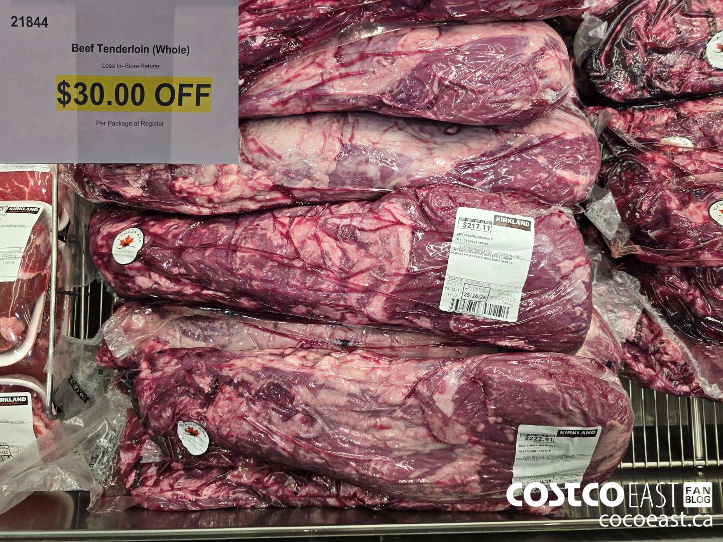 21844 BEEF TENDERLOIN (WHOLE) ($30.00 INSTANT SAVINGS)