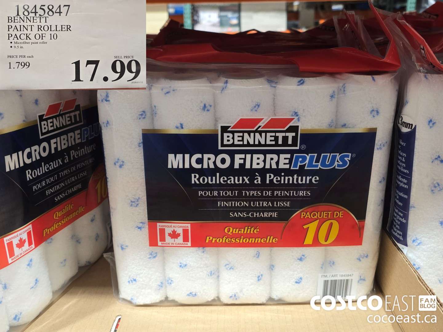 1845847 BENNETT PAINT ROLLER PACK OF 10 $17.99