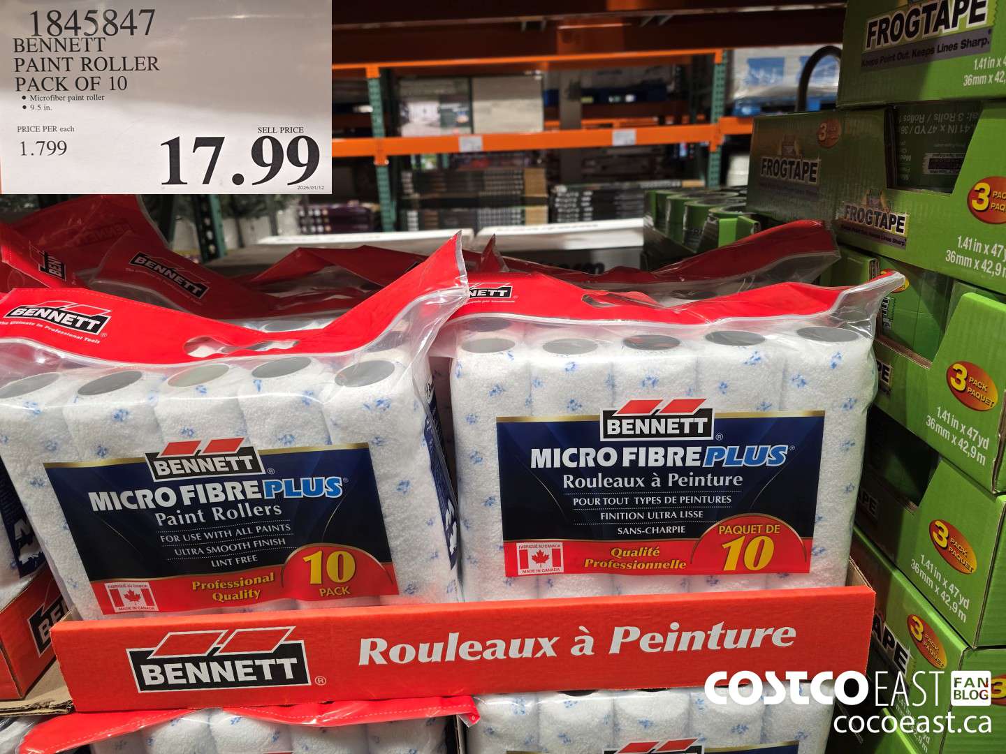 1845847 BENNETT PAINT ROLLER PACK OF 10 $17.99