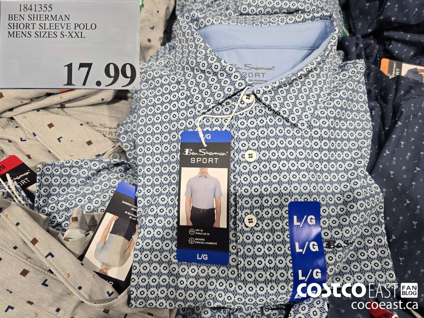 1841355 BEN SHERMAN SHORT SLEEVE POLO MENS SIZES S-XXL $17.99