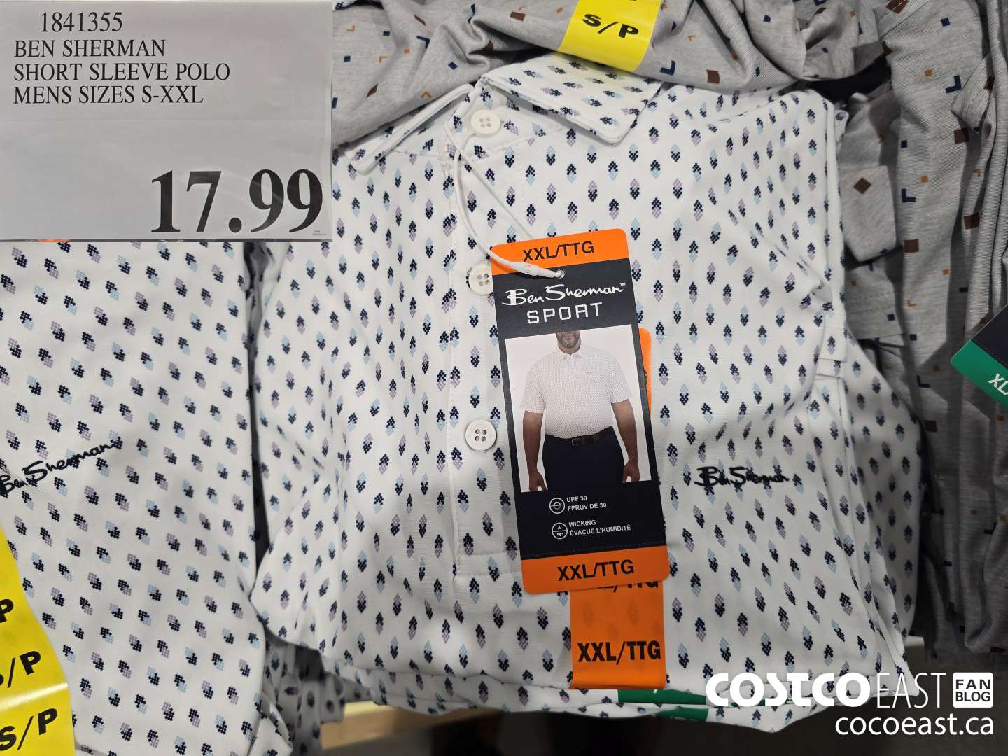 1841355 BEN SHERMAN SHORT SLEEVE POLO MENS SIZES S-XXL $17.99