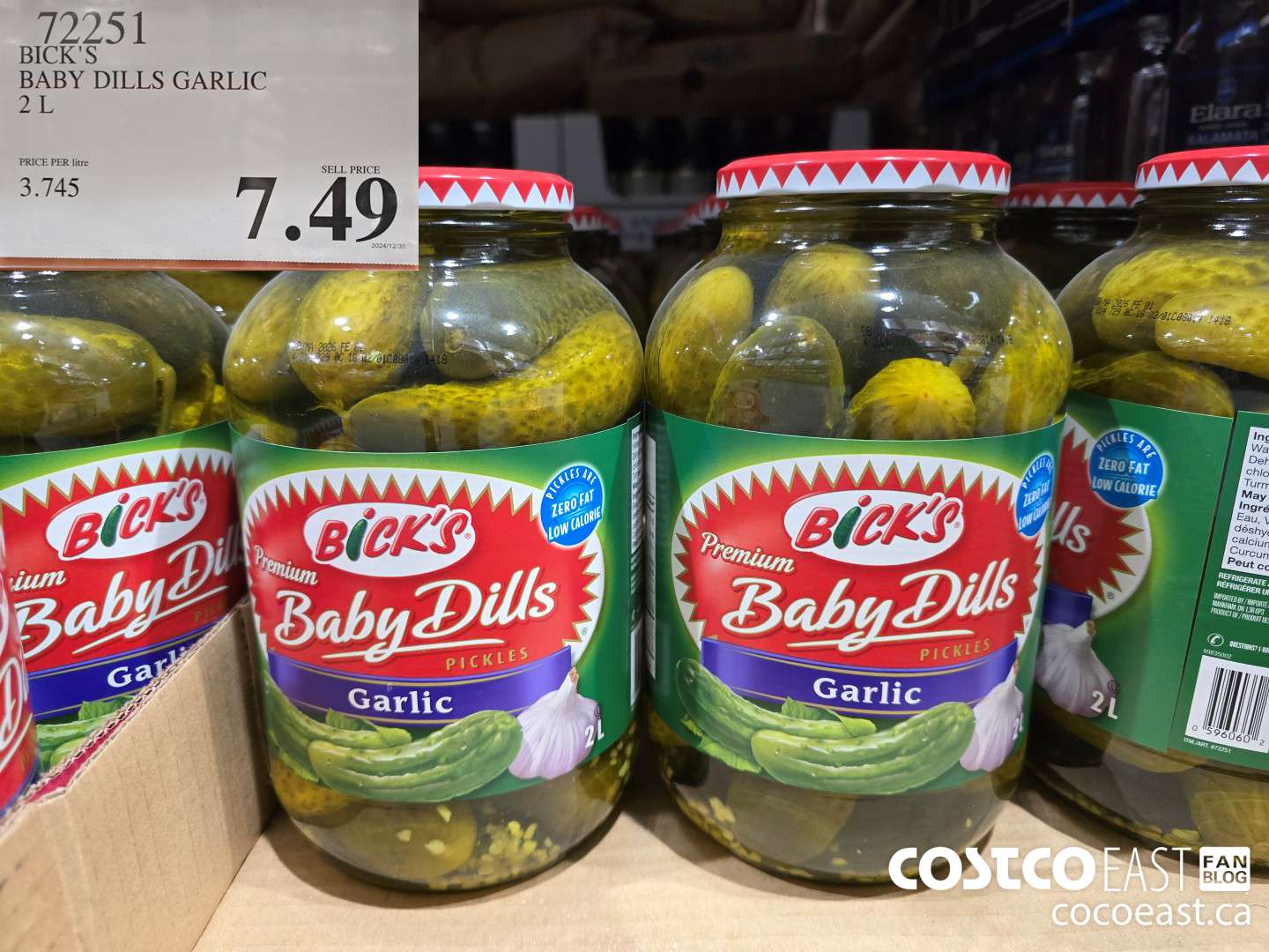 72251 BICK’S BABY DILLS GARLIC 2 L $7.49