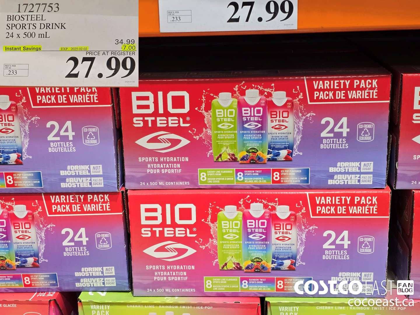 1727753 BIOSTEEL SPORTS DRINK 24 x 500 mL ($7.00 INSTANT SAVINGS EXPIRES ON 2025-02-02) $27.99